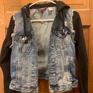 Distressed jean jacket